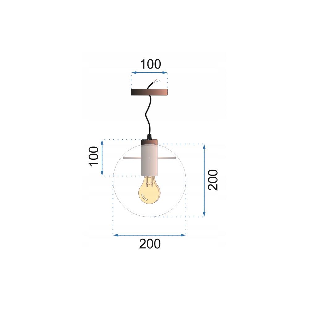Taklampa hängande glas Lassi 20 cm APP306-1CP Svart