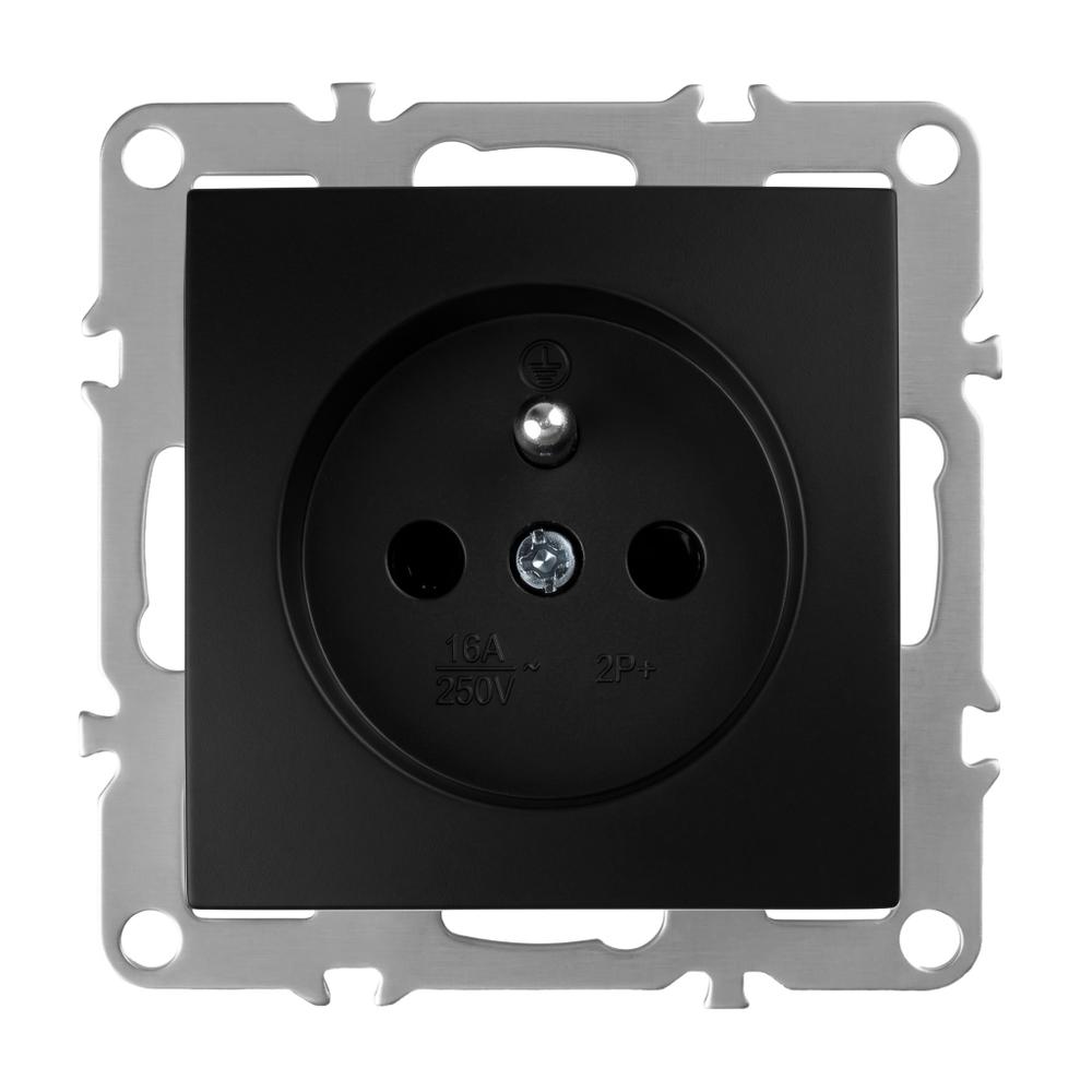 Single grounded socket OSTE JNH001-G Black