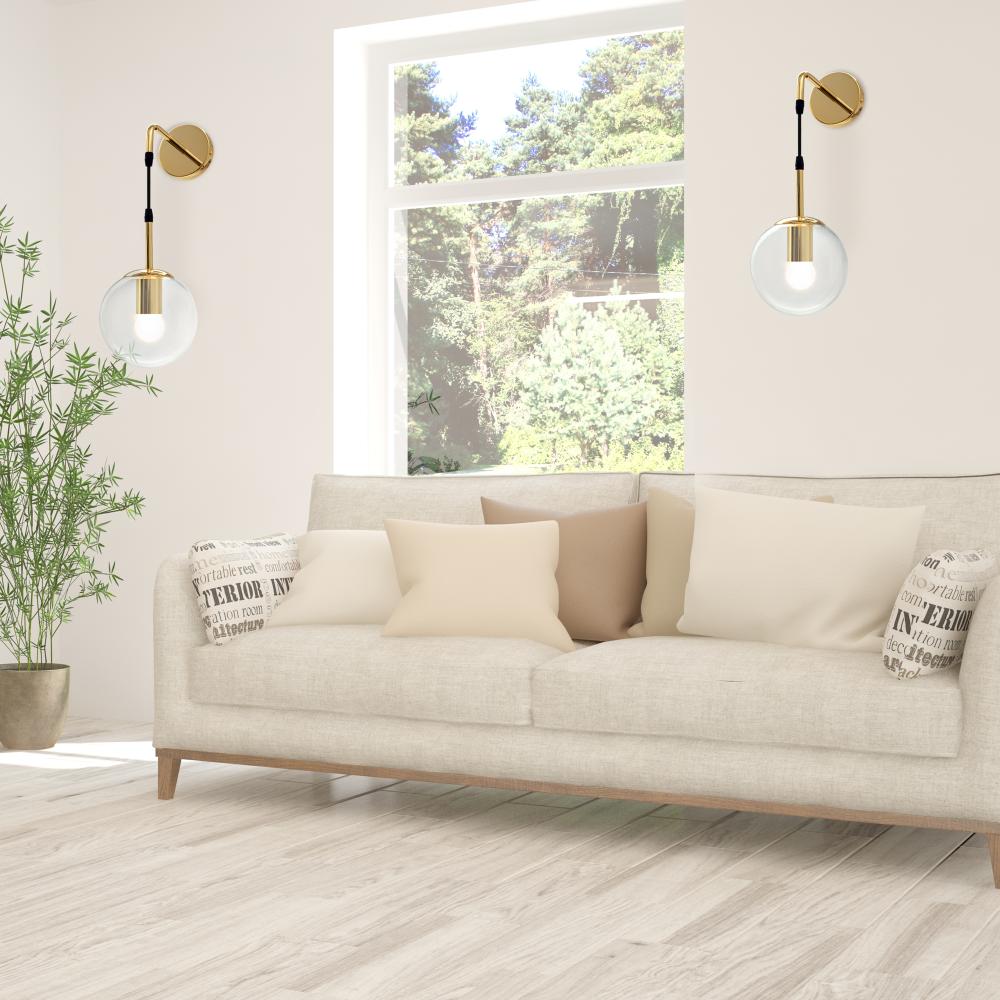Vägglampa Väggarmatur Glas APP685-1W Guld