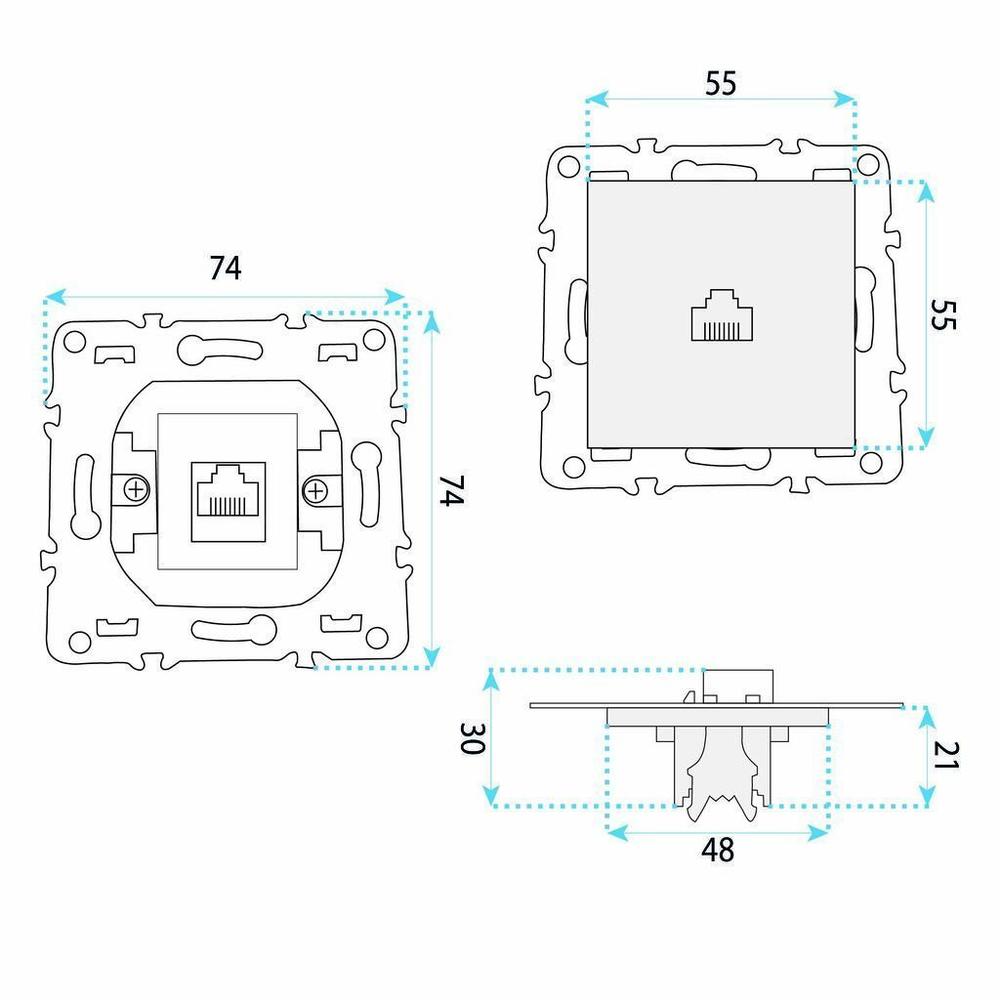 Розетка RJ45 с Рамка OSTE JNH010-S BLACK