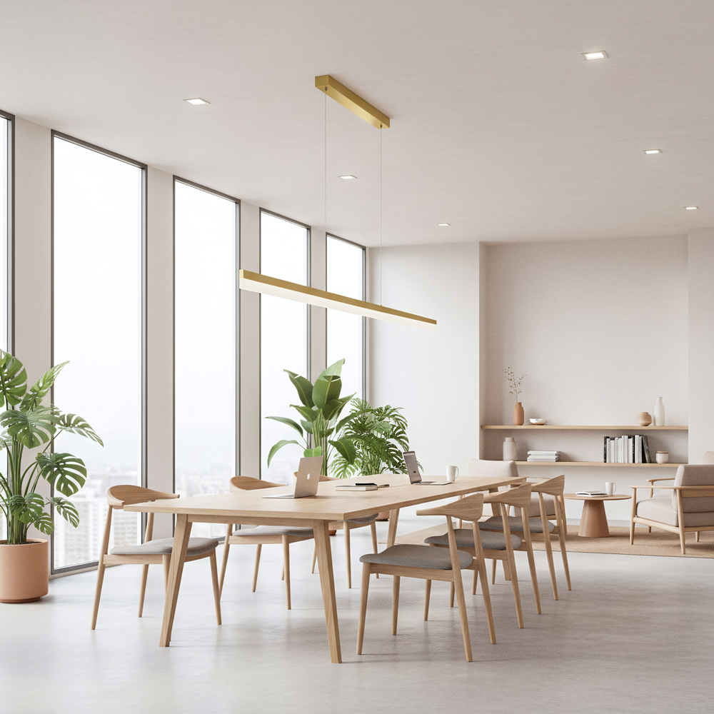 Hängande LED-lampa APP1697-CP 200 cm Borstad Guld
