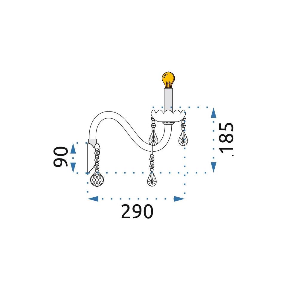 Kristallampa Vägglampa 300755