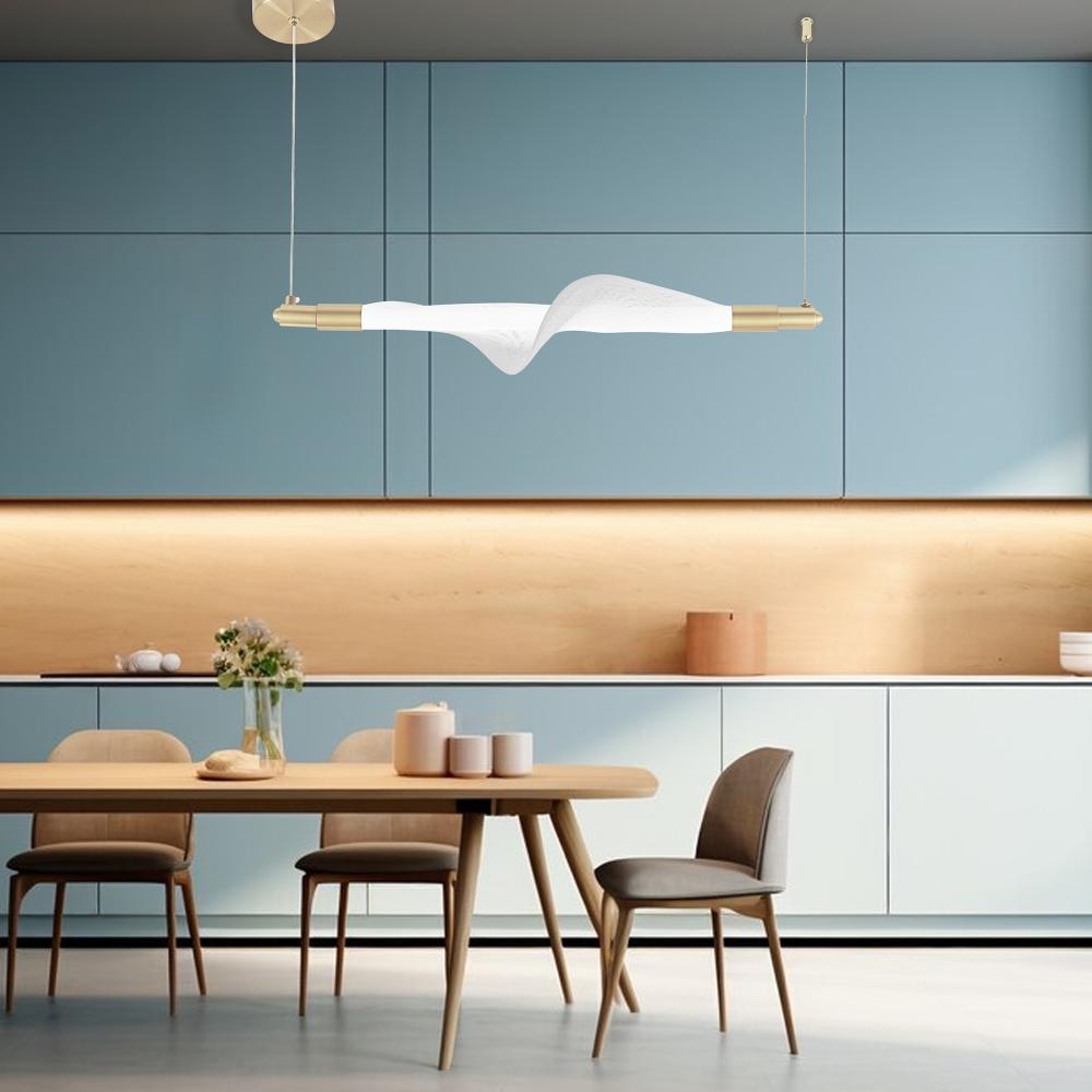 HÄNGLAMPA LED G011-CP VIT/GULD