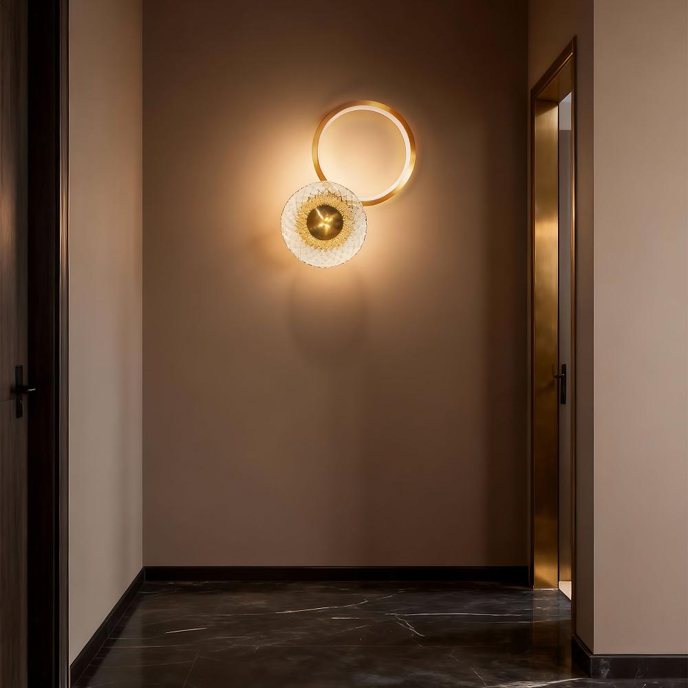 VÄGGLAMPA LED LHJ071-W Borstad Guld