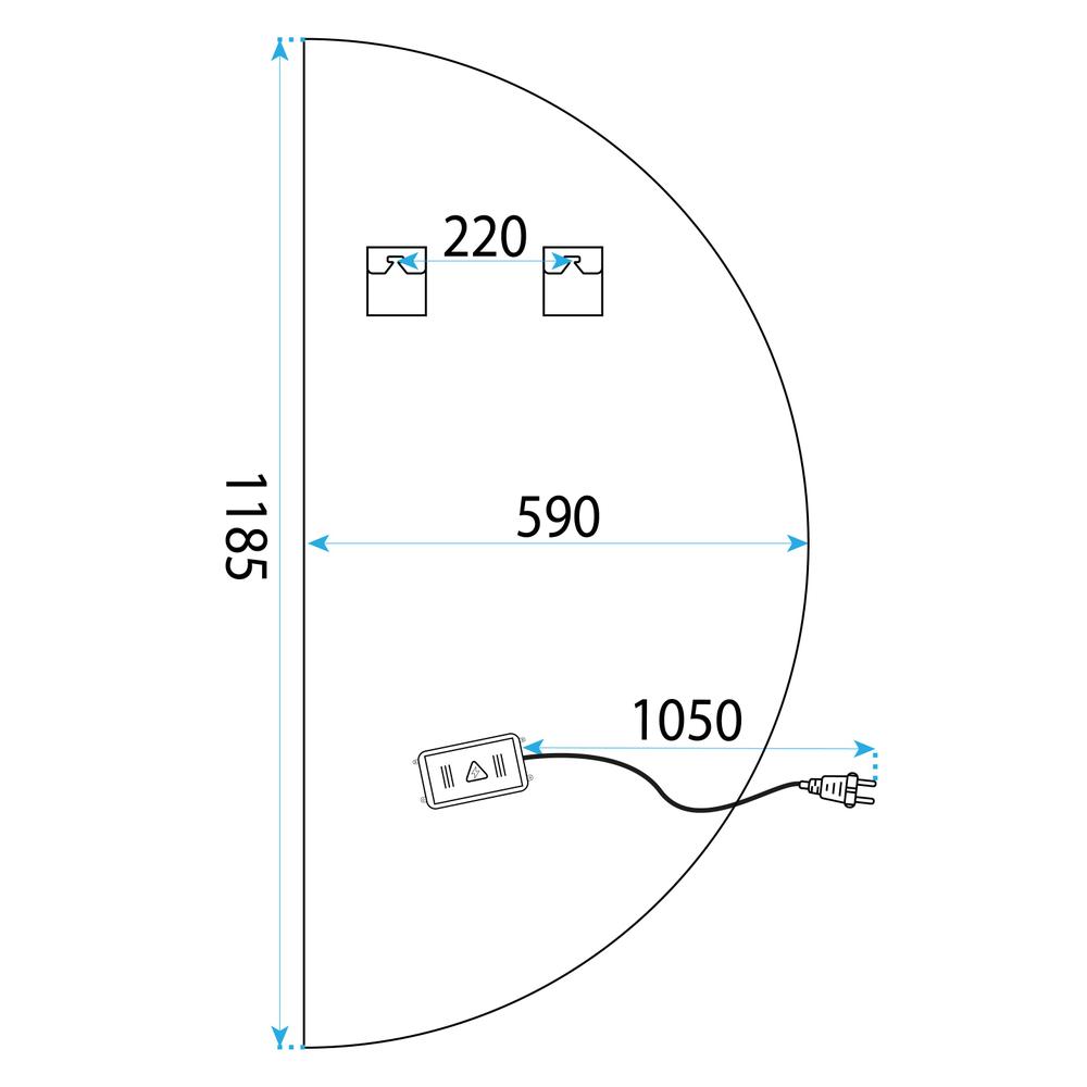 LED-VÄGGSPEGEL 120x60 YH-3360