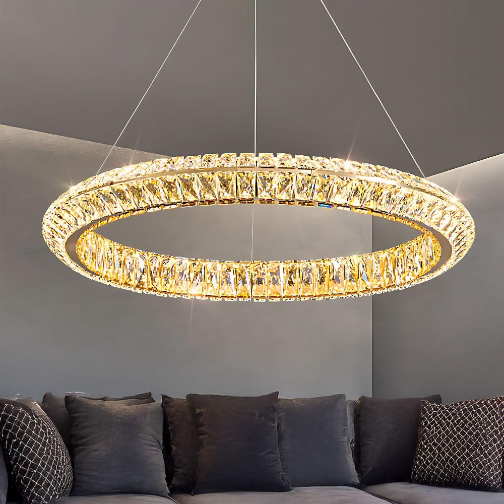 HÄNGENDE LED TAKLAMPA APP1769-CP Guld 80 cm