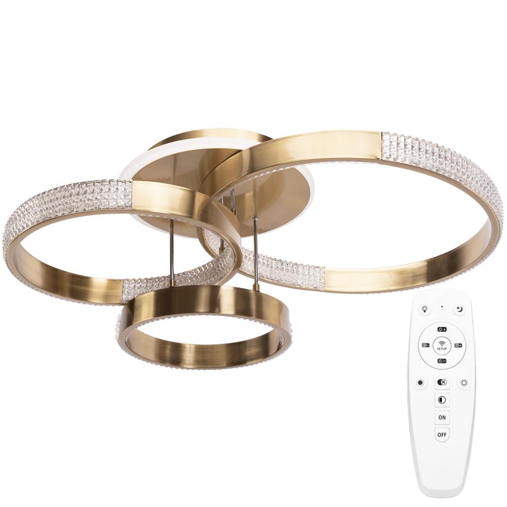 Modern taklampa LED G004-C Borstad Guld med fjärrkontroll