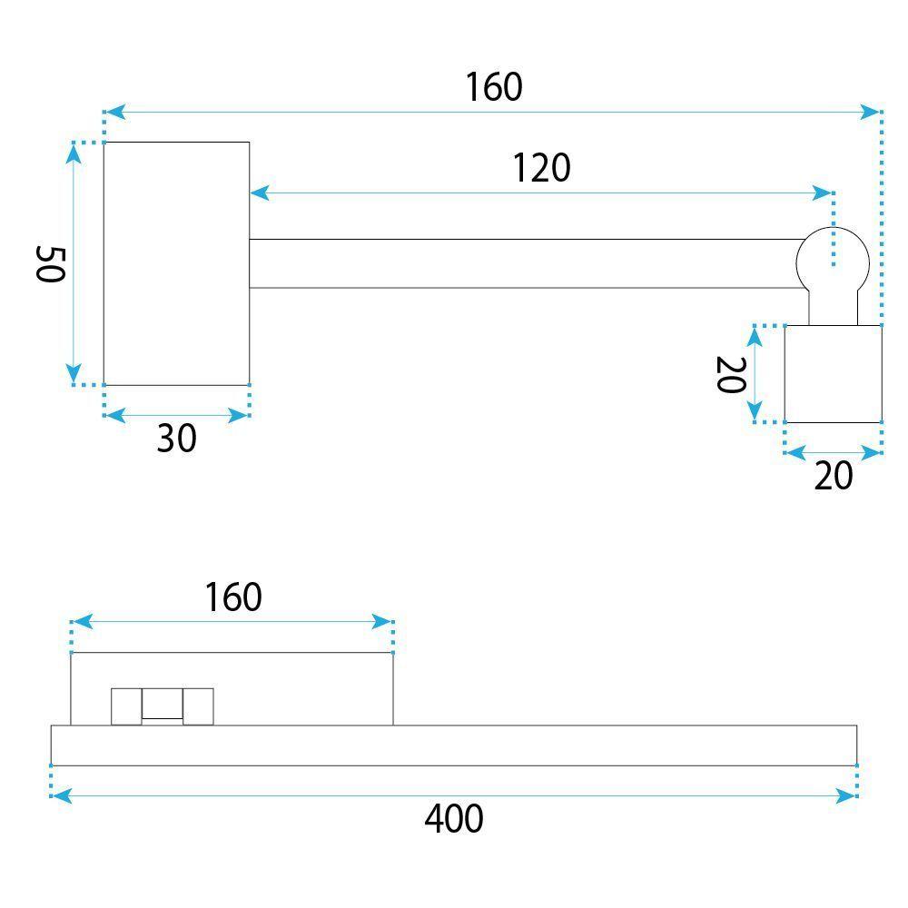Badrum vägg LED-lampa SWE028-1W 40cm CHROME