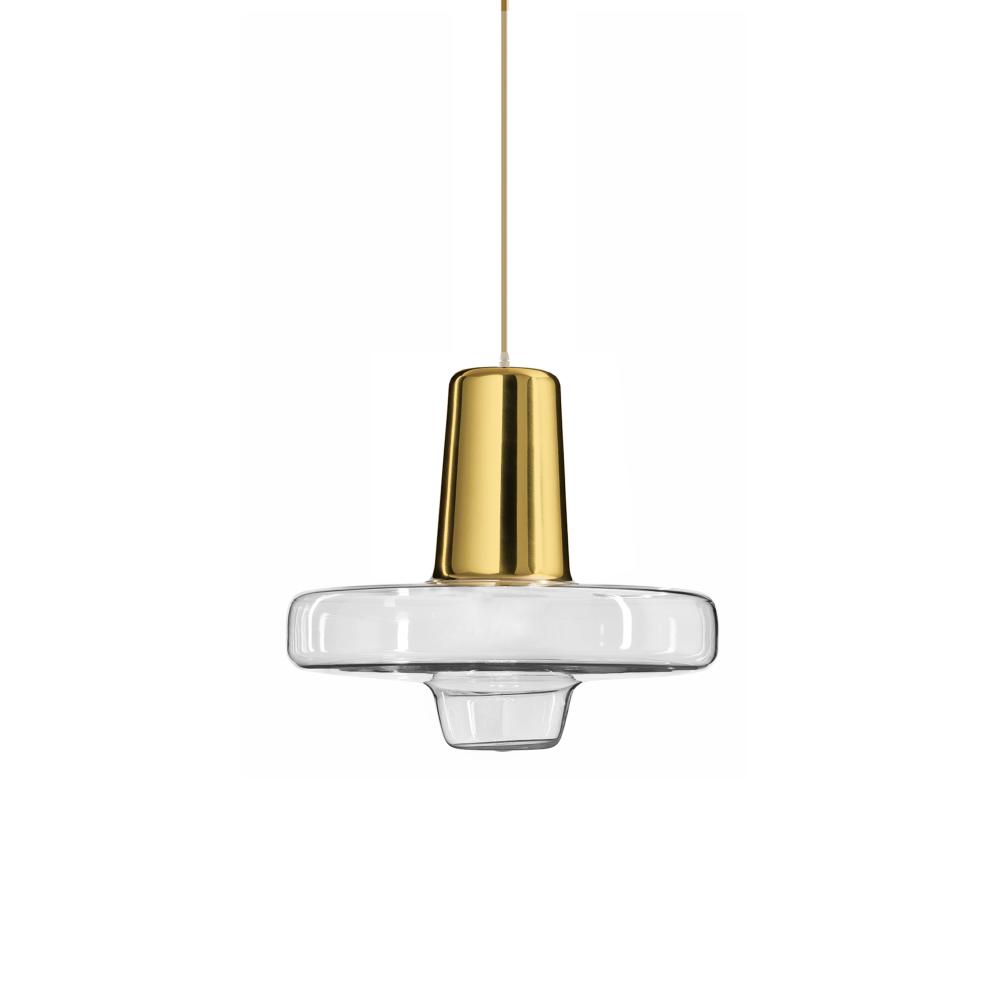 Hänglampa i Glas och Metall LED APP553-1CP Guld