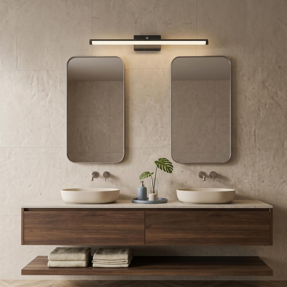 LED vonios sieninė lempa virš veidrodžio 20W 100CM APP375-1W JUODAS