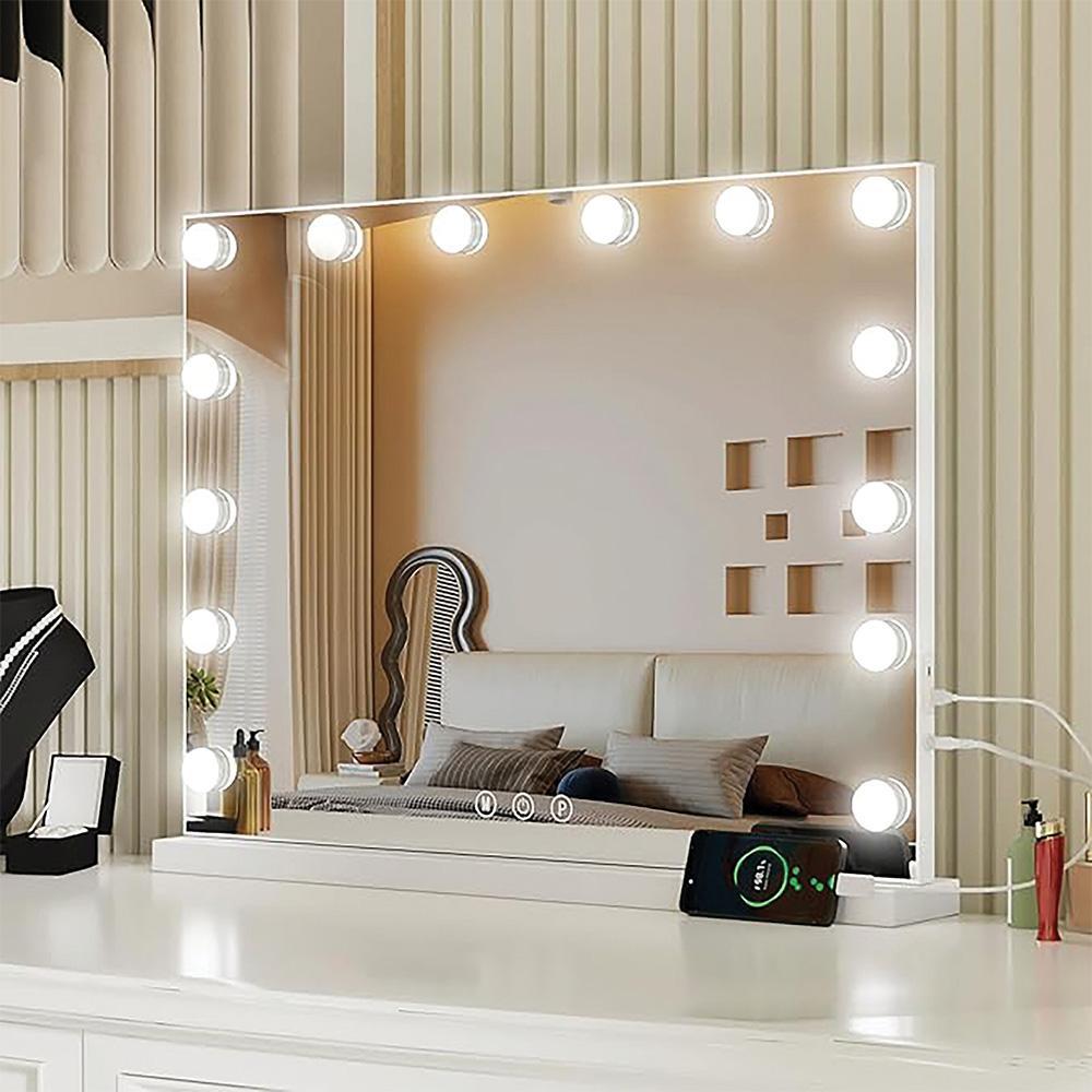 LED-väggspegel HOLLYWOOD White