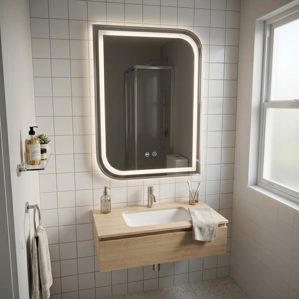 LED-VÄGGSPEGEL ZONE 70x50 BRUSH NICKEL