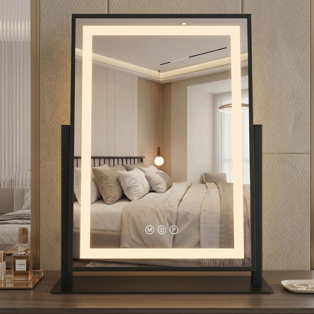 LED-spegel LUMI Black 30x40cm