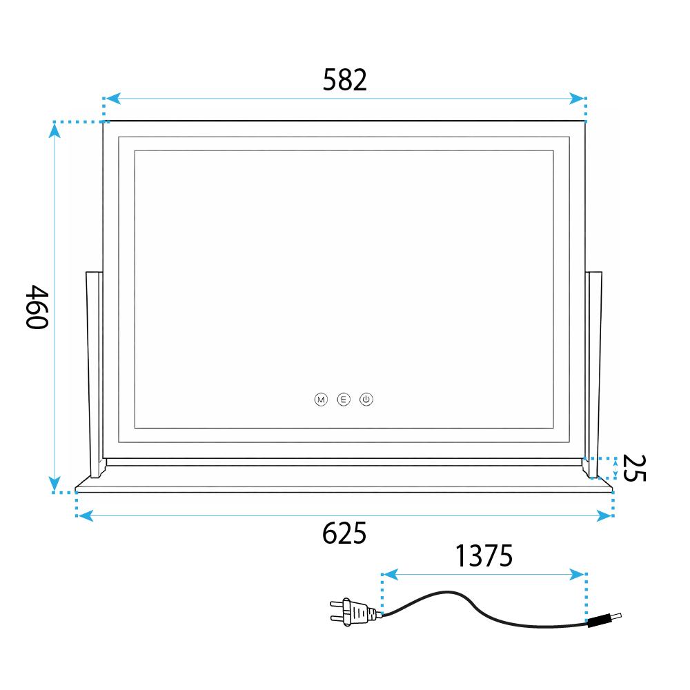 Spegel LED Studio White 58x45