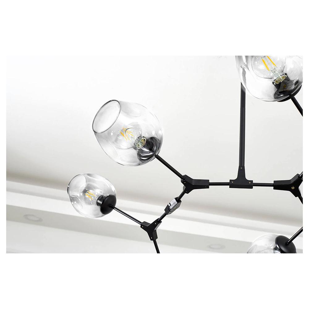 Hänglampa Glasbollar 7 Armar APP505-7C Svart