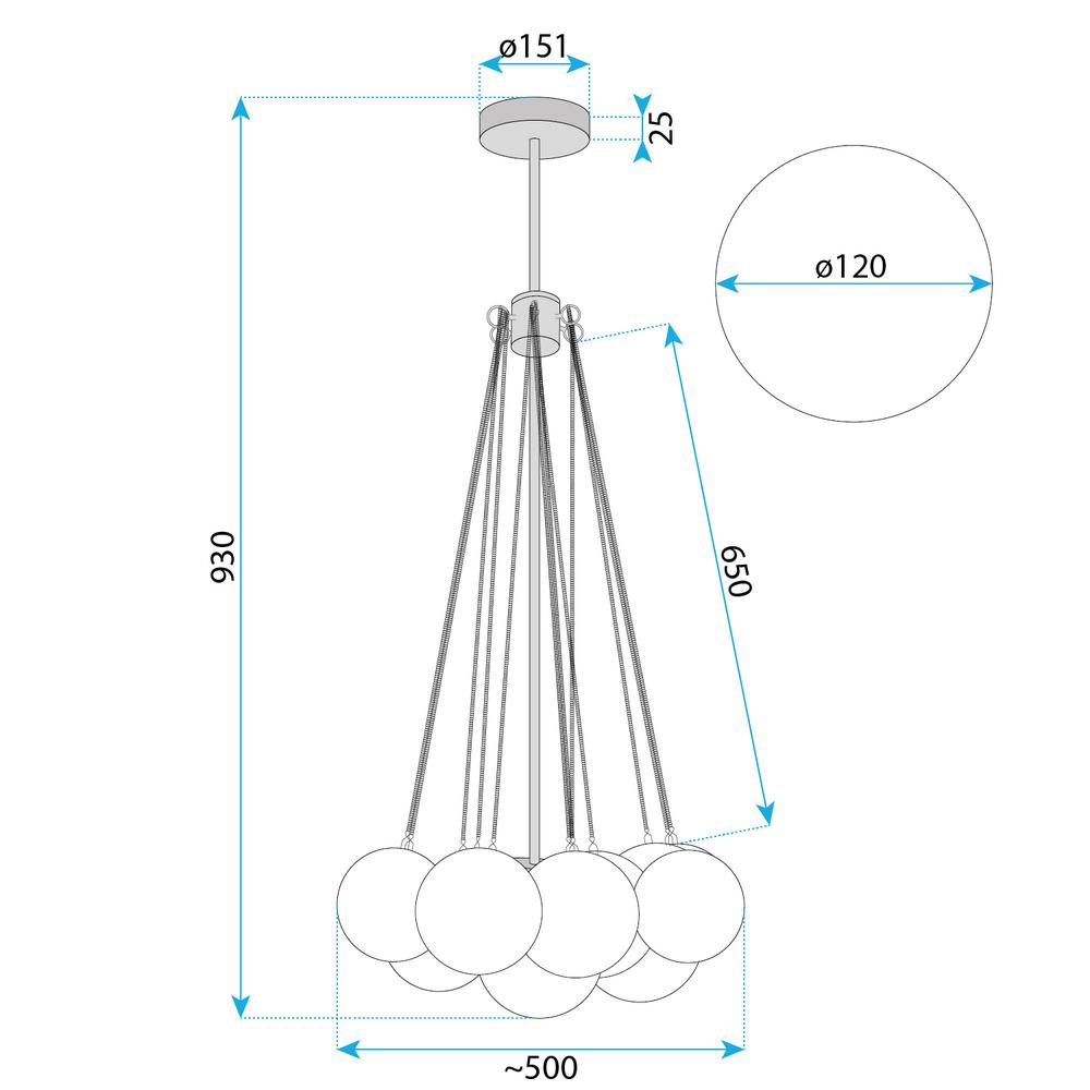 HÄNGENDE TAKLAMPA APP1688-12CP Guld