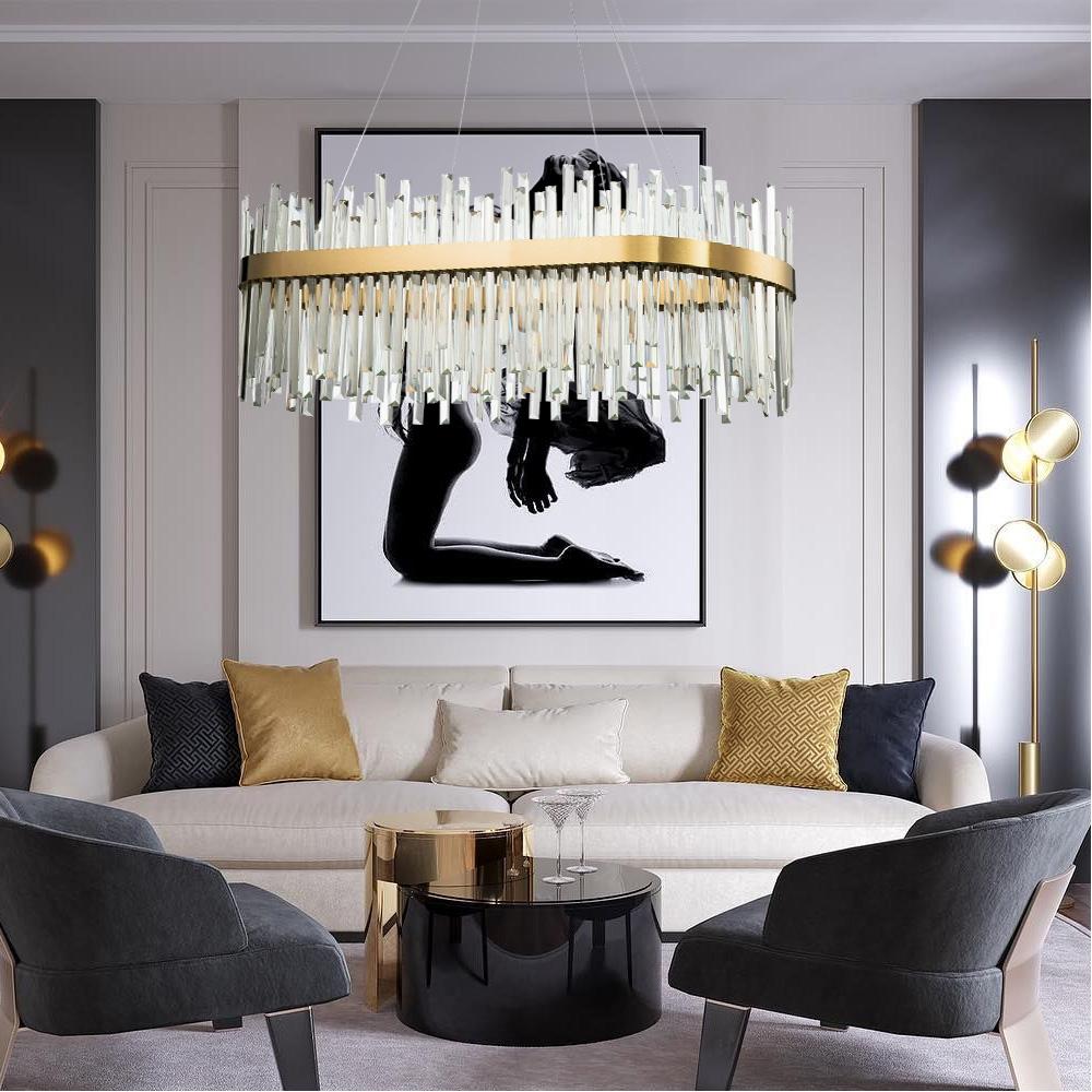 Kristalltaklampa APP1513-CP80 Guld