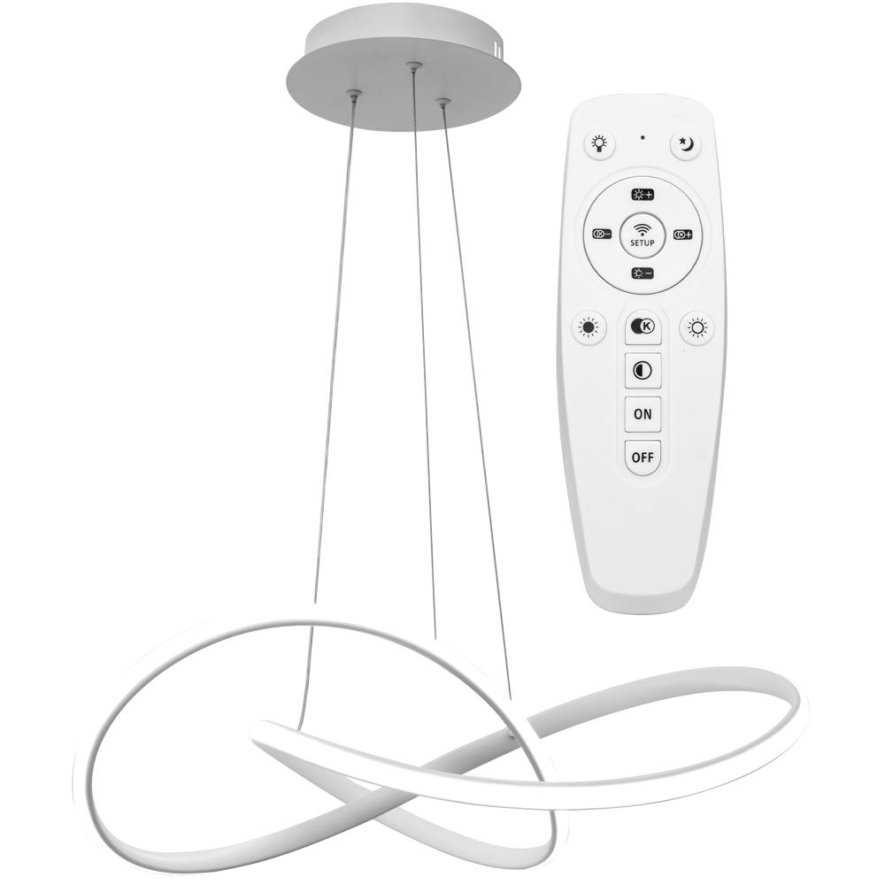 Taklampa Hängande Ring Modern LED + Fjärrkontroll APP396-CP Vit
