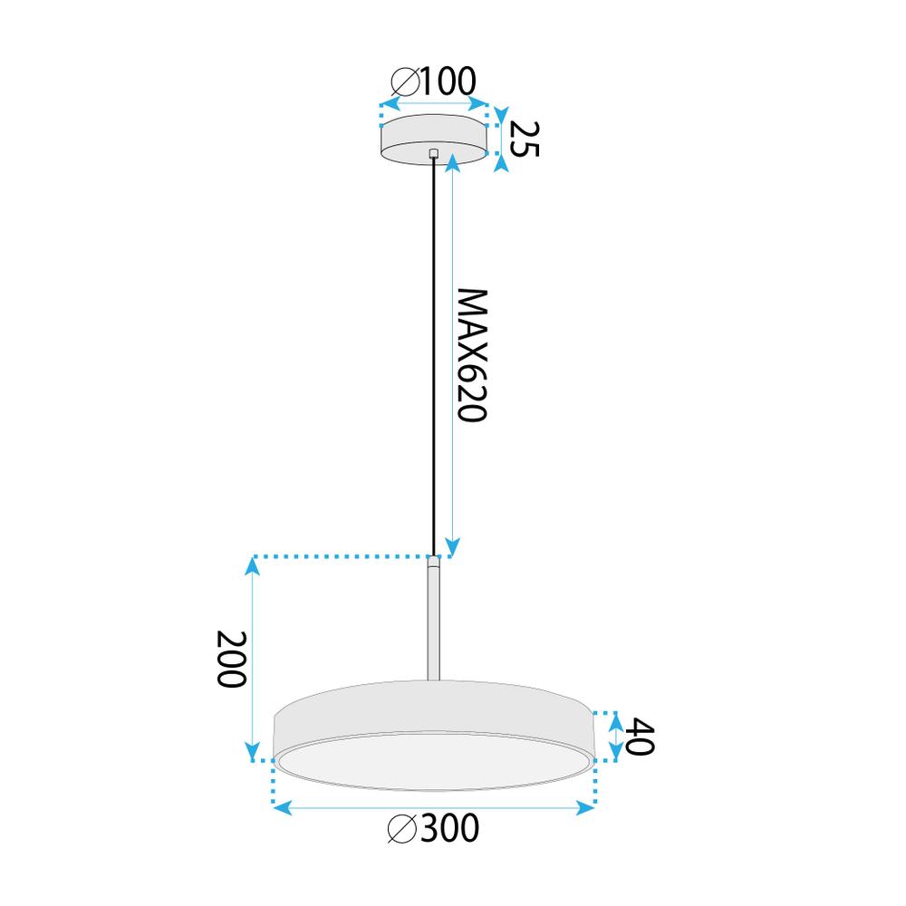 TAKLAMPA HÄNGANDE LED APP1687-1CP 30CM BORSTAD GULD