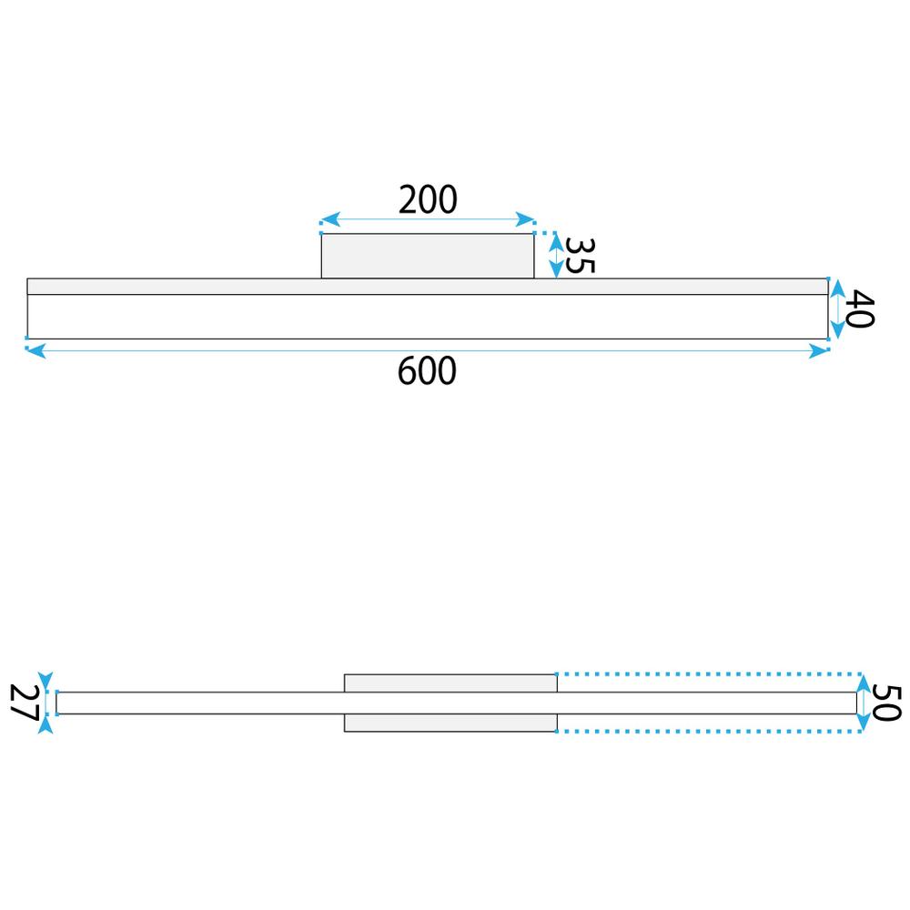 BADRUMSVÄGGLAMPA LED 60CM APP1855-1W BLACK