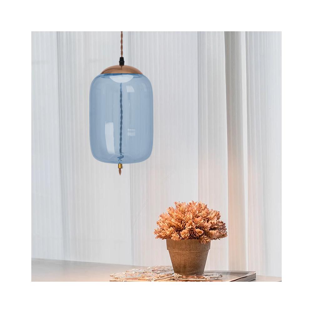 LED Glaspendellampa Tak APP443-CP Blå