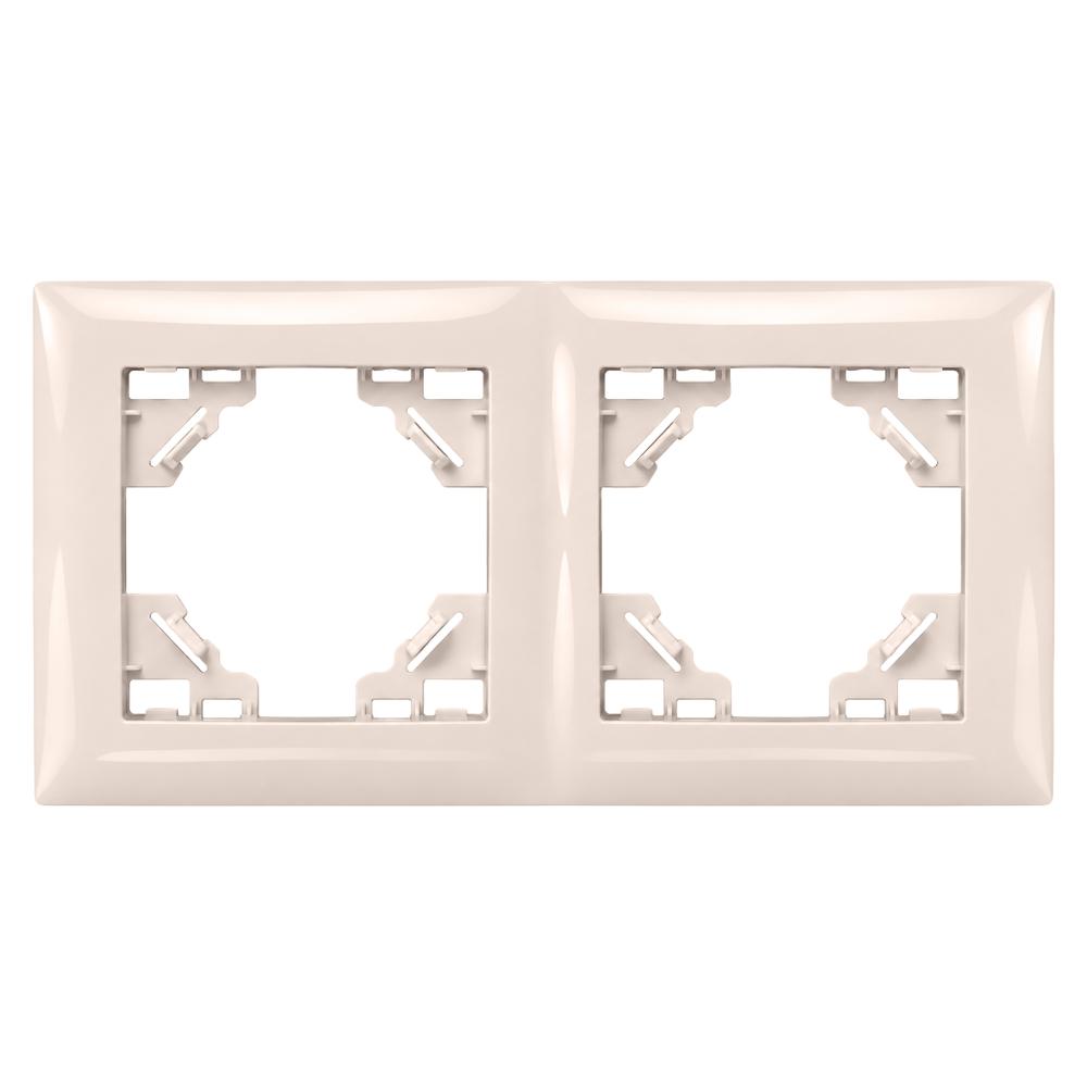 Marco doble para enchufes OSTE JNH014-2F Beige