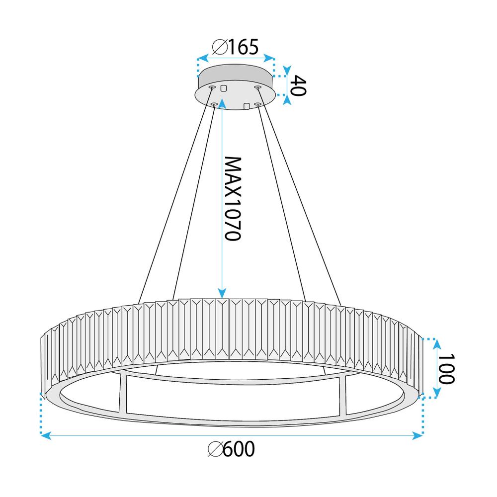 HÄNGANDE LED TAKLAMPA APP1748-CP 60CM