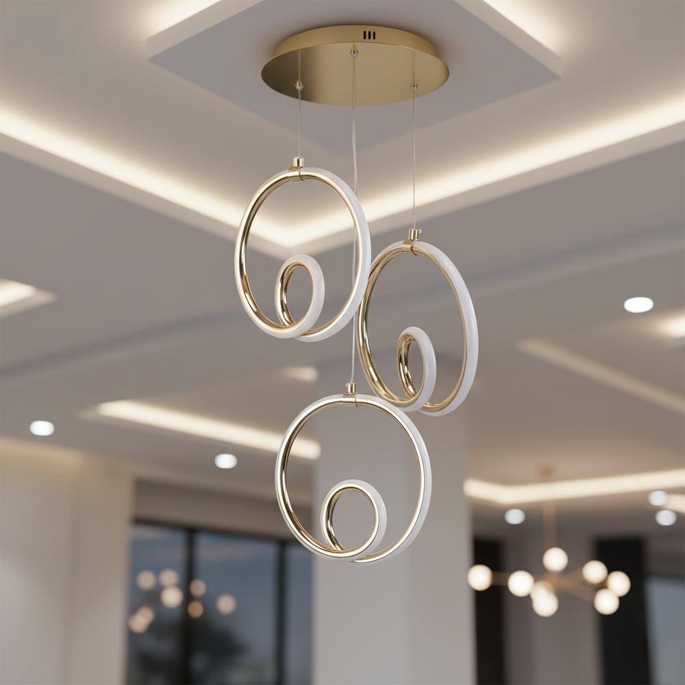 TAKLAMPA HÄNGENDE LED LHJ095-3CP GULD