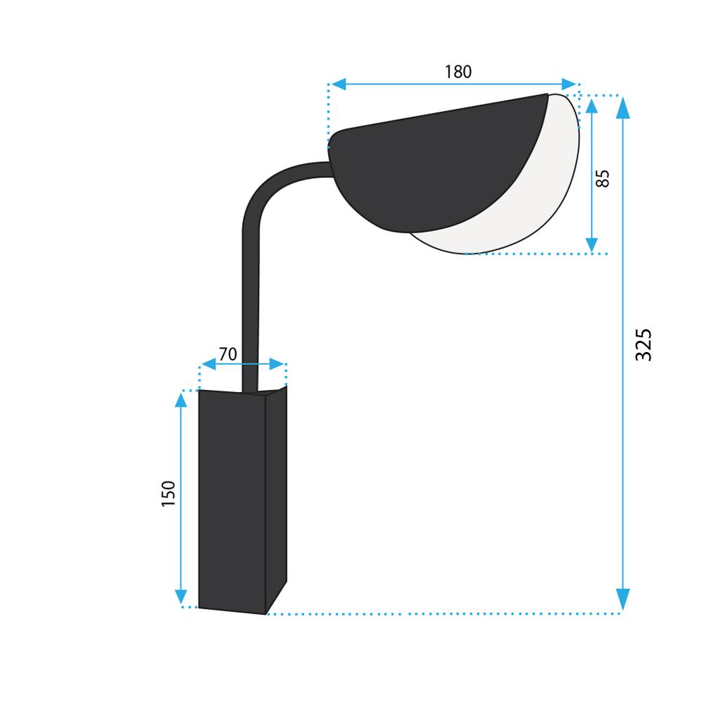VÄGGLAMPA VÄGGLJUS APP1262-1W Svart