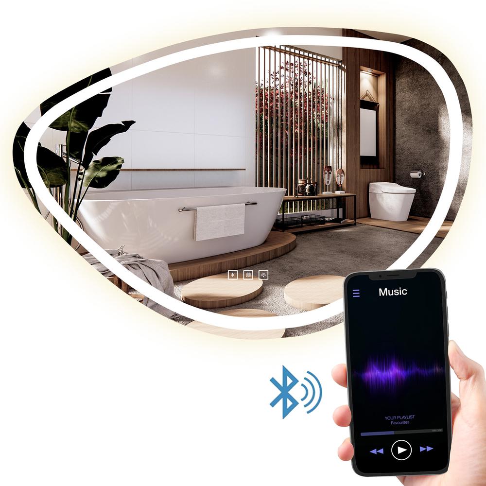 VÄGGSPEGEL LED MED BLUETOOTH-FUNKTION 70x100 cm FOG