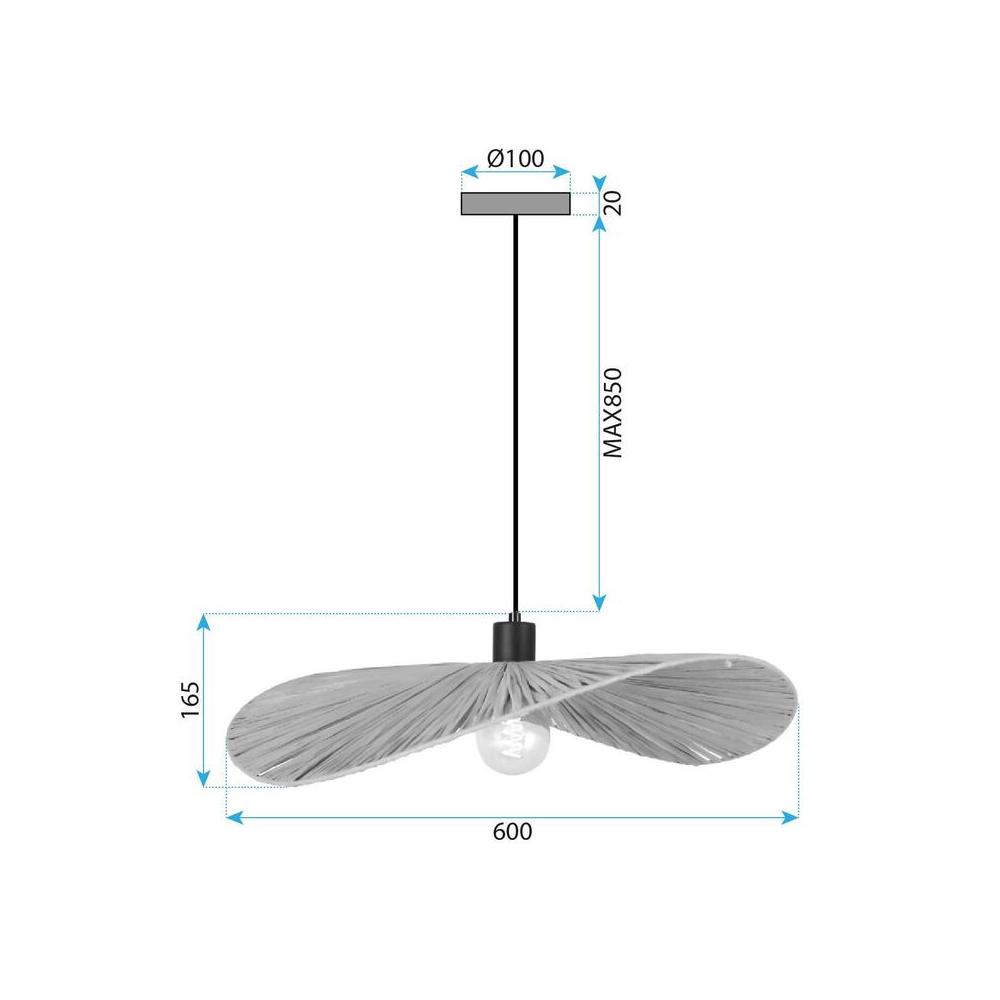 HÄNGENDE TAKLAMPA APP1826-1CP NATURE BLACK