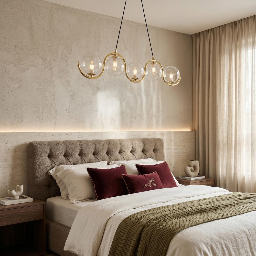 HÄNGANDE TAKLAMPA APP1440-5CP Guld