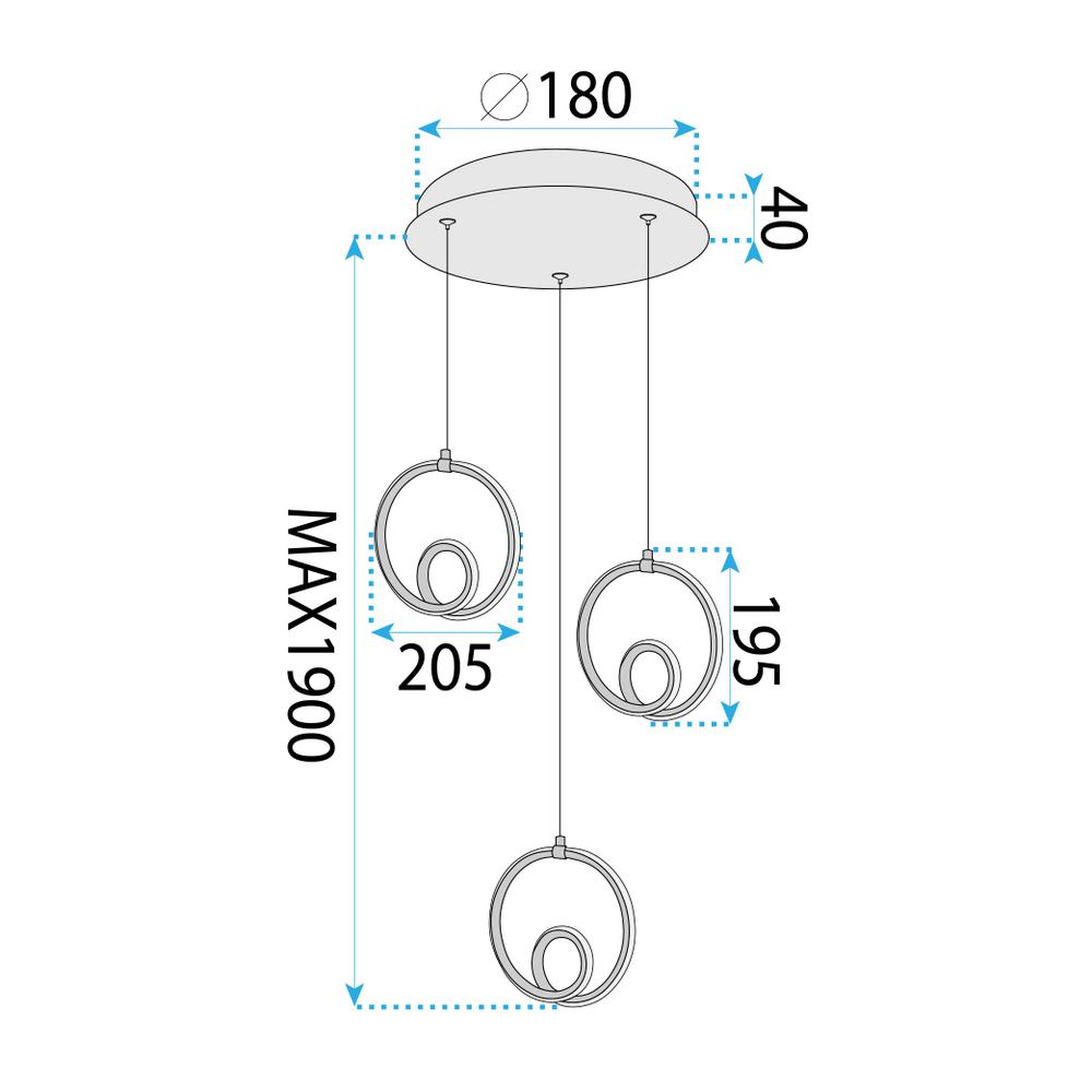 TAKLAMPA HÄNGENDE LED LHJ095-3CP GULD