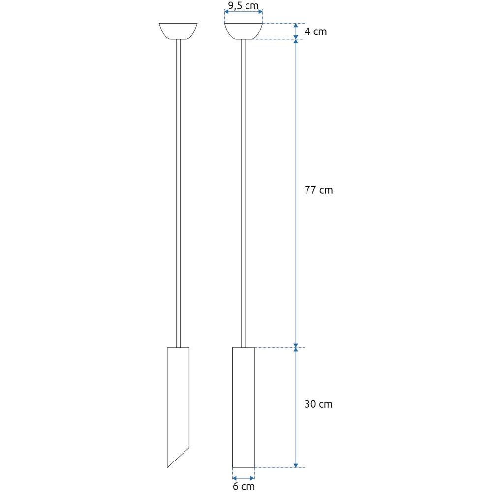 HÄNGANDE TAKLAMPA 30 CM APP574-1CP Svart
