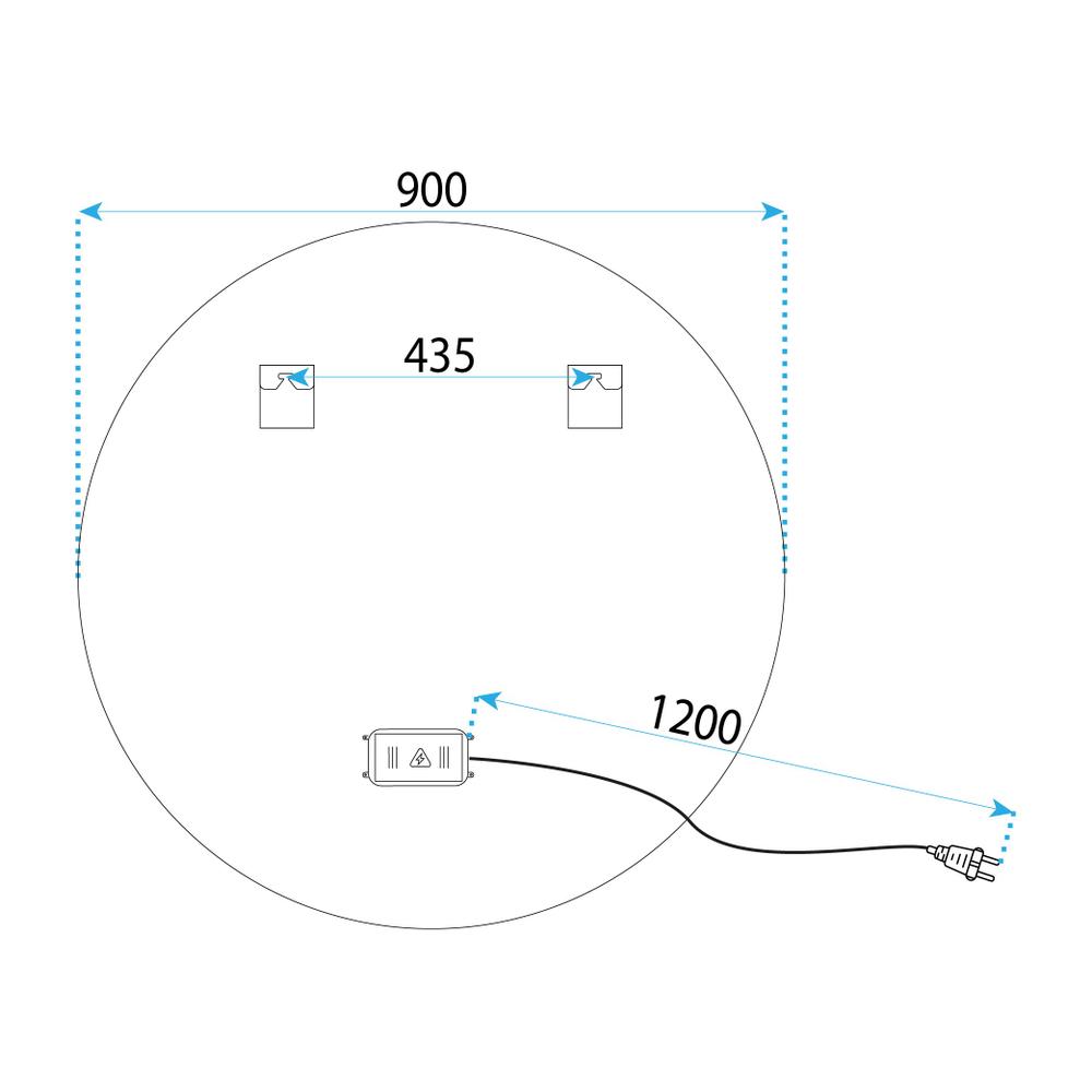 VÄGGSPEGEL LED 90 cm MMJ borstat stål