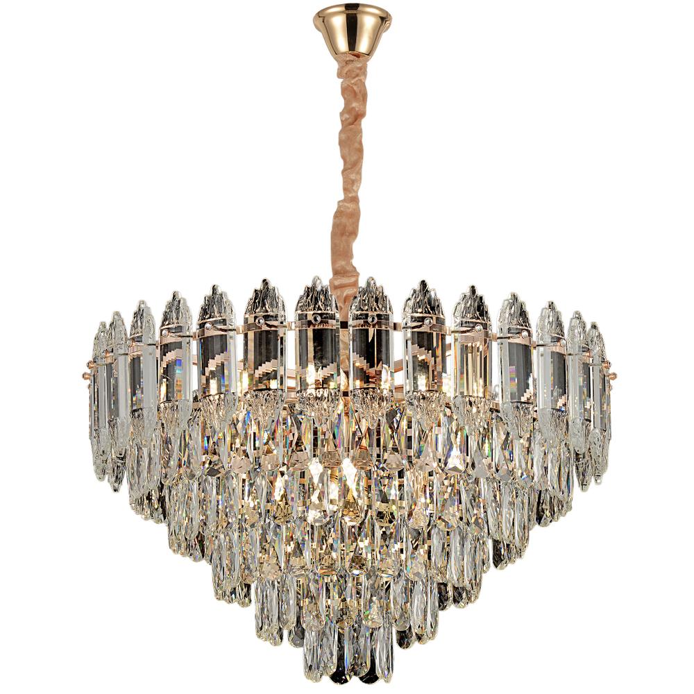 Hänglampa med kristaller G057-CP 50 cm Guld