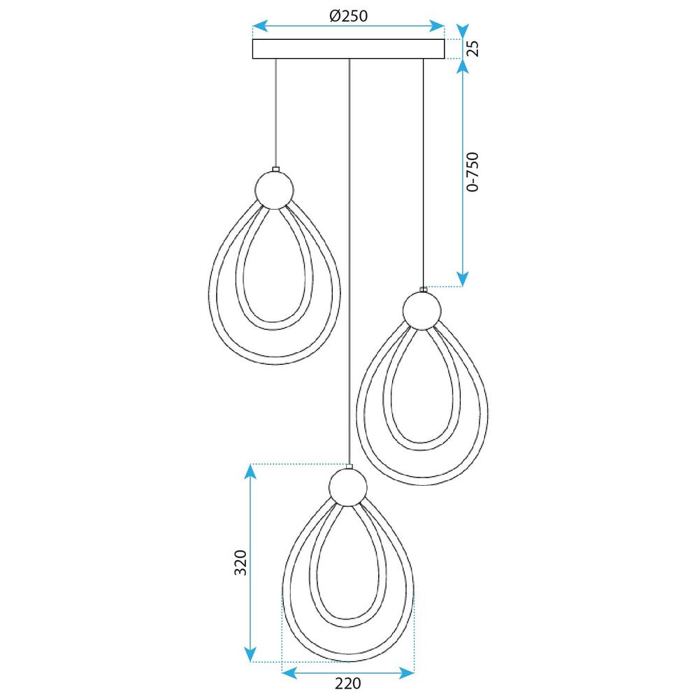 LED-PENDLARLAMPA G022-3CPR SVART