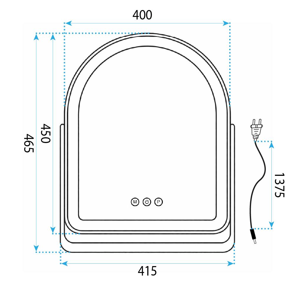 LED-spegel GLAM White 40x45cm