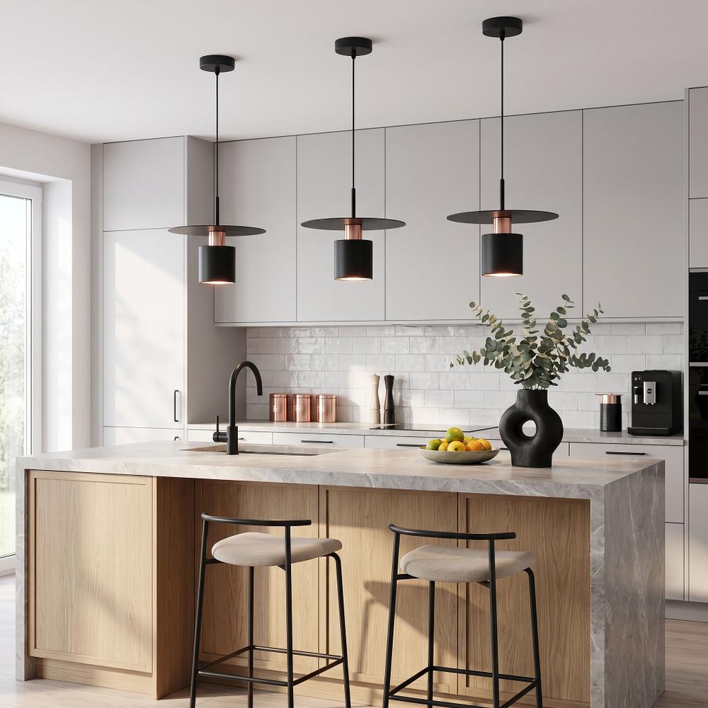 Lampa Wisząca APP1145-1CP Czarna Różowe Złoto