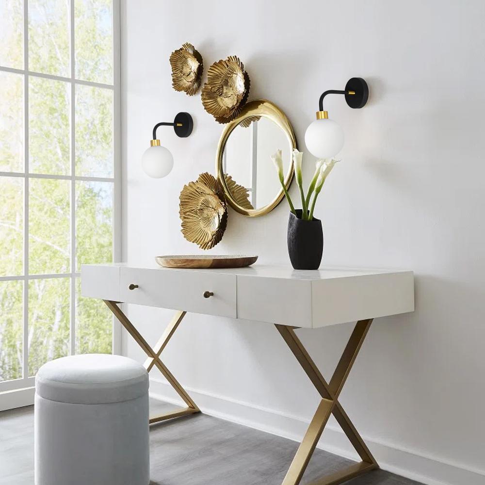 VÄGGLAMPA VÄGGLAMPA/KINKIET APP1301-1W Svart Guld
