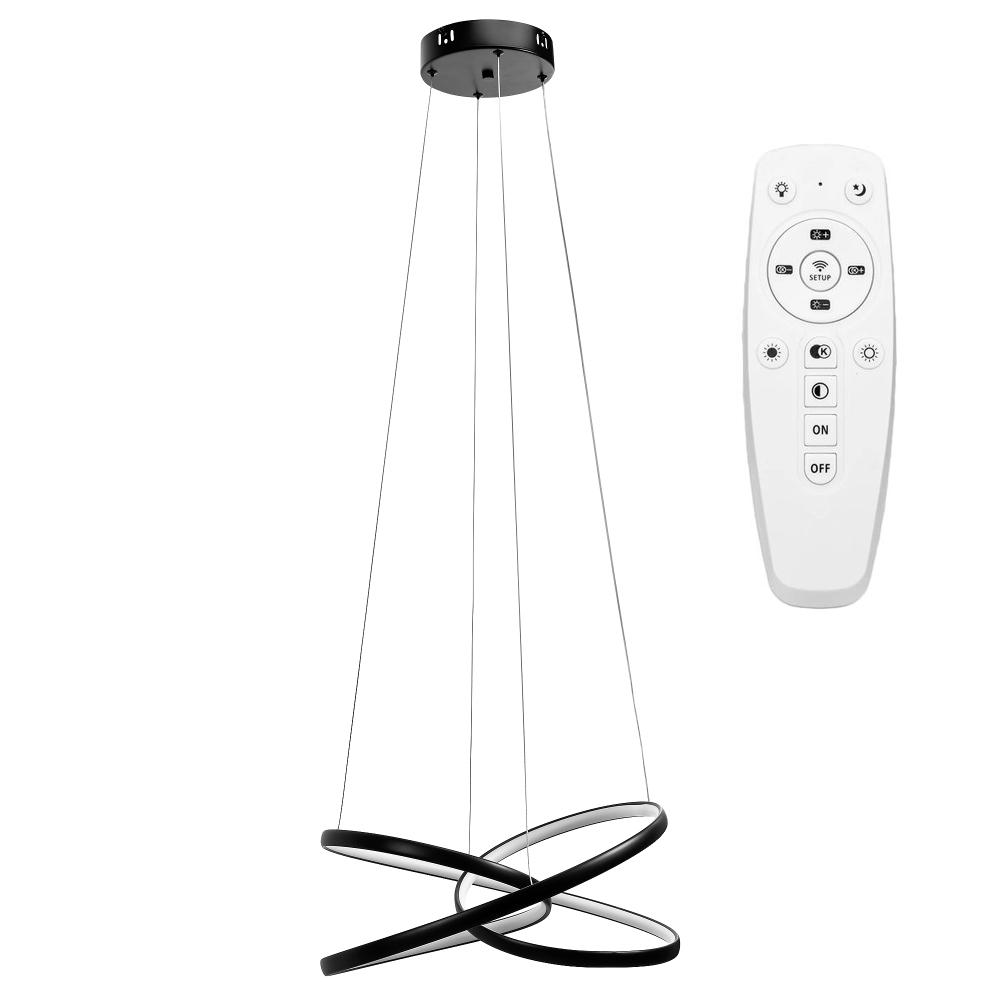 HÄNGANDE LED TAKLAMPA G006-CP Svart + FJÄRRKONTROLL