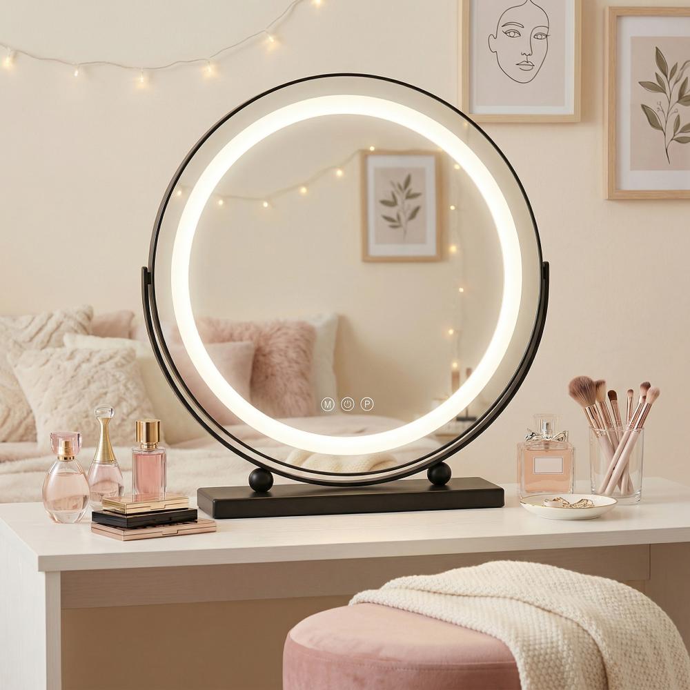 Spegel LED MAKE-UP Svart 40 cm