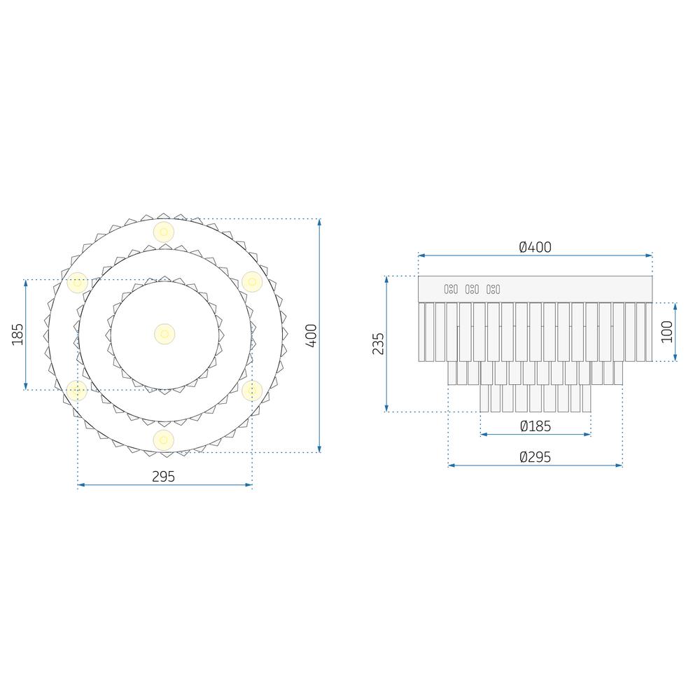 KRYSSTALLAMPA PLAFOND APP780-7C