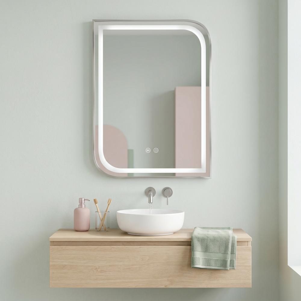 LED-VÄGGSPEGEL ZONE 80x60 BRUSH NICKEL