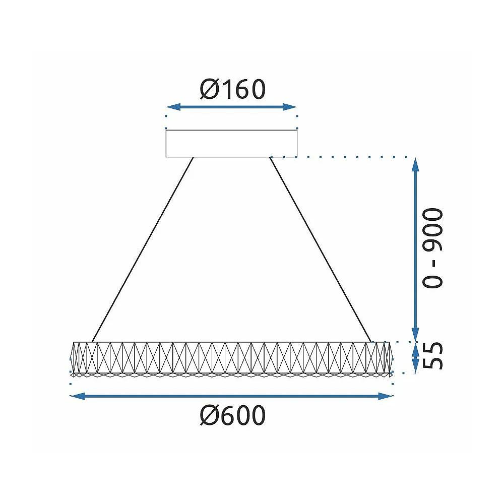 HÄNGLAMPA LED MS002-CP Roséguld 60 cm