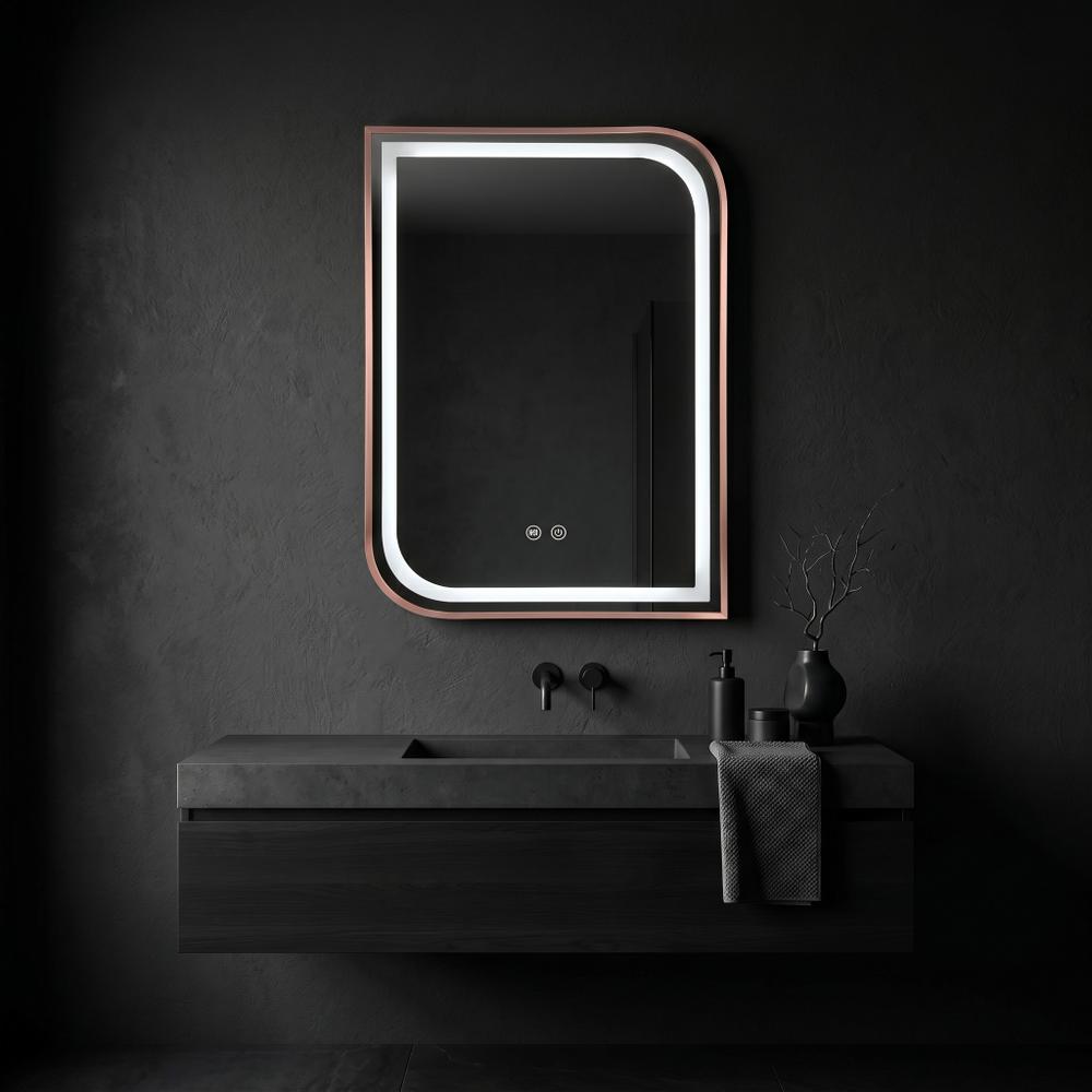 LED-VÄGGSPEGEL ZONE 70x50 BRUSH  ROSE GOLD