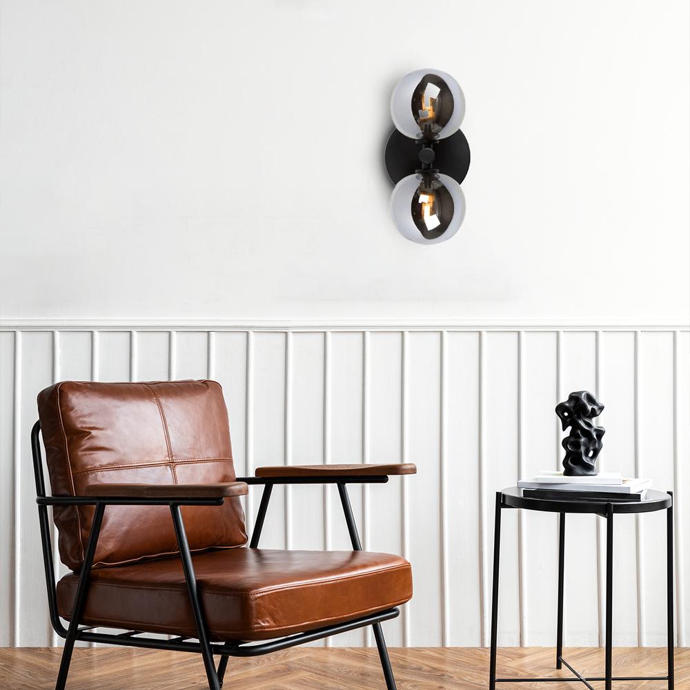VÄGGLAMPA VÄGGLYKTA APP1162-2W Svart