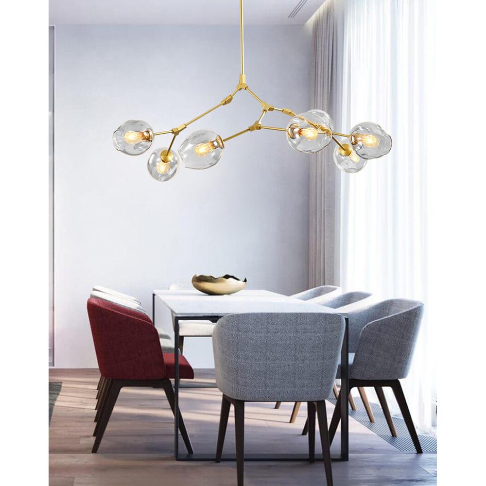 Hänglampa Glasbollar 7 Armaturer APP507-7C Guld