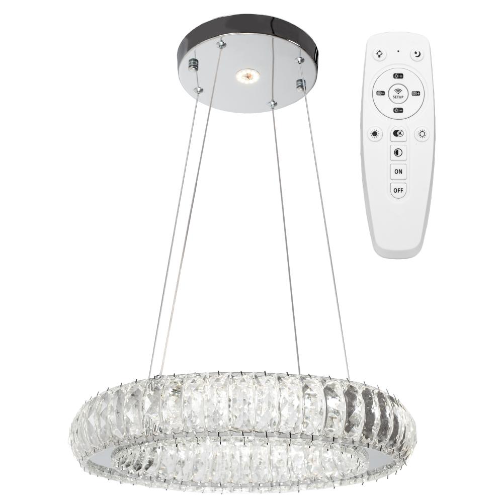 Kristalltaklampa LED APP1040-CP + fjärrkontroll