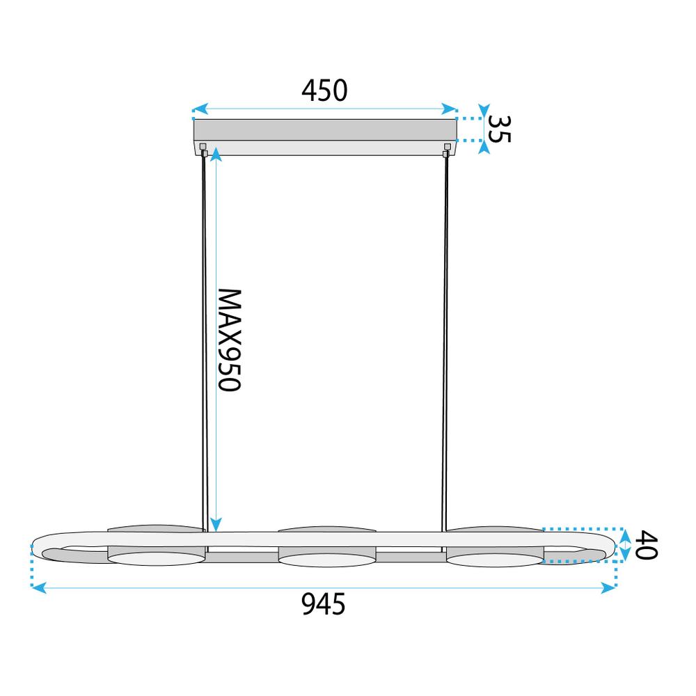 TAKLAMPA HÄNGANDE LED G135-CP Guld